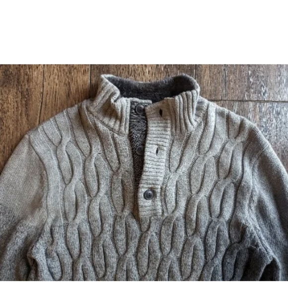 Commerce Carlton Button Mock Neck Sweater Light Gray Youth Sz 16 NWT Stitch Fix - Picture 5 of 16
